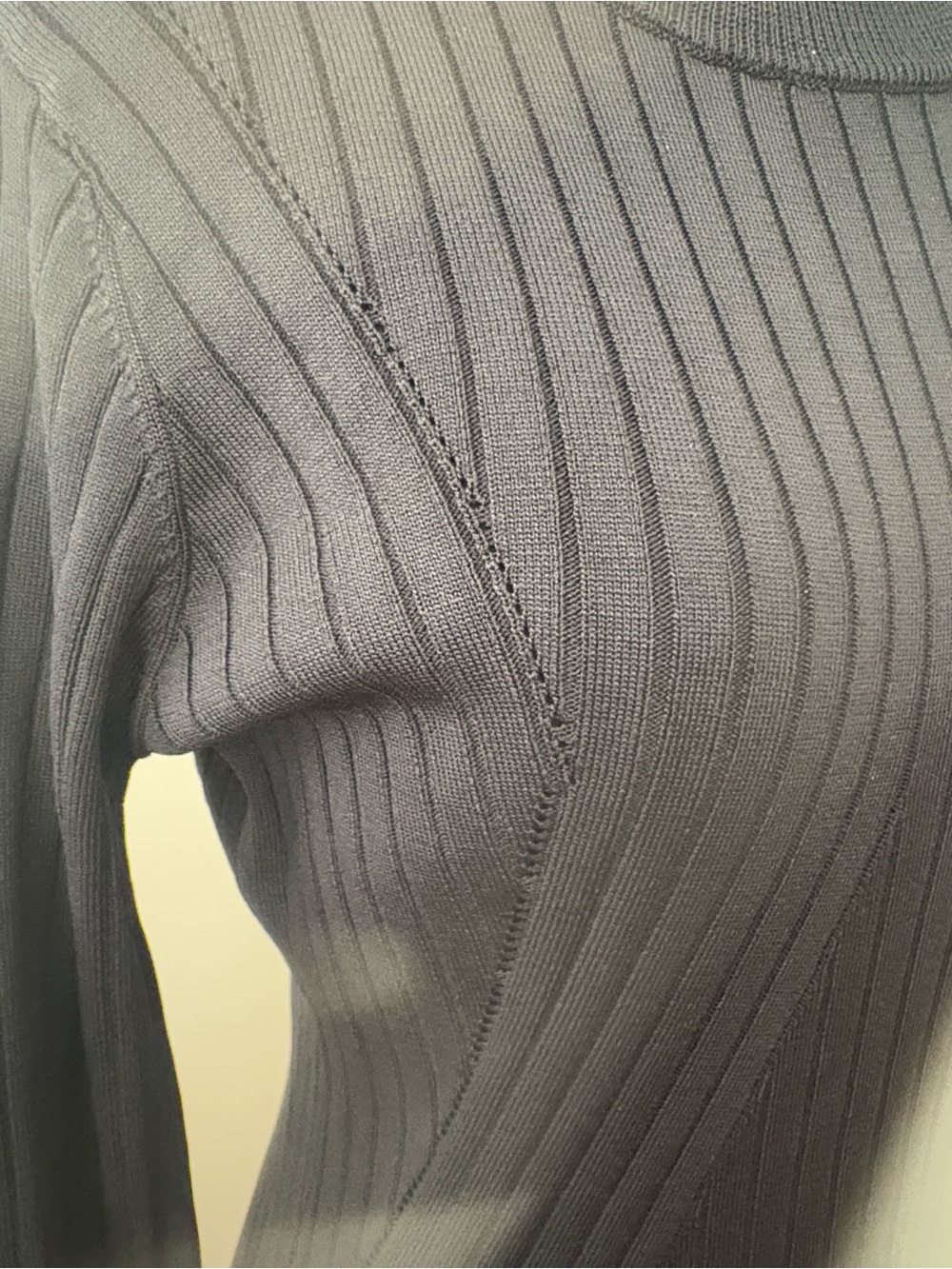 Just Fab Black Ribbed Long-Sleeve Knit Dress - Picture 9 of 16